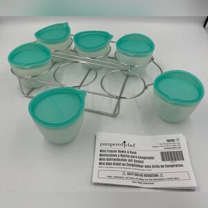 Pampered Chef Mini Freezer Bowls & Rack